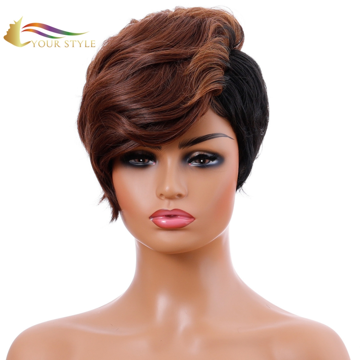 YOUR STYLE Hot Hair Wig Suppliers  Short Layered Haircut Synthetic Wig Supplier Reliable Pixie Cut Wig Amazon-YOUR STYLE, synthetic wigs synthetic hair extension