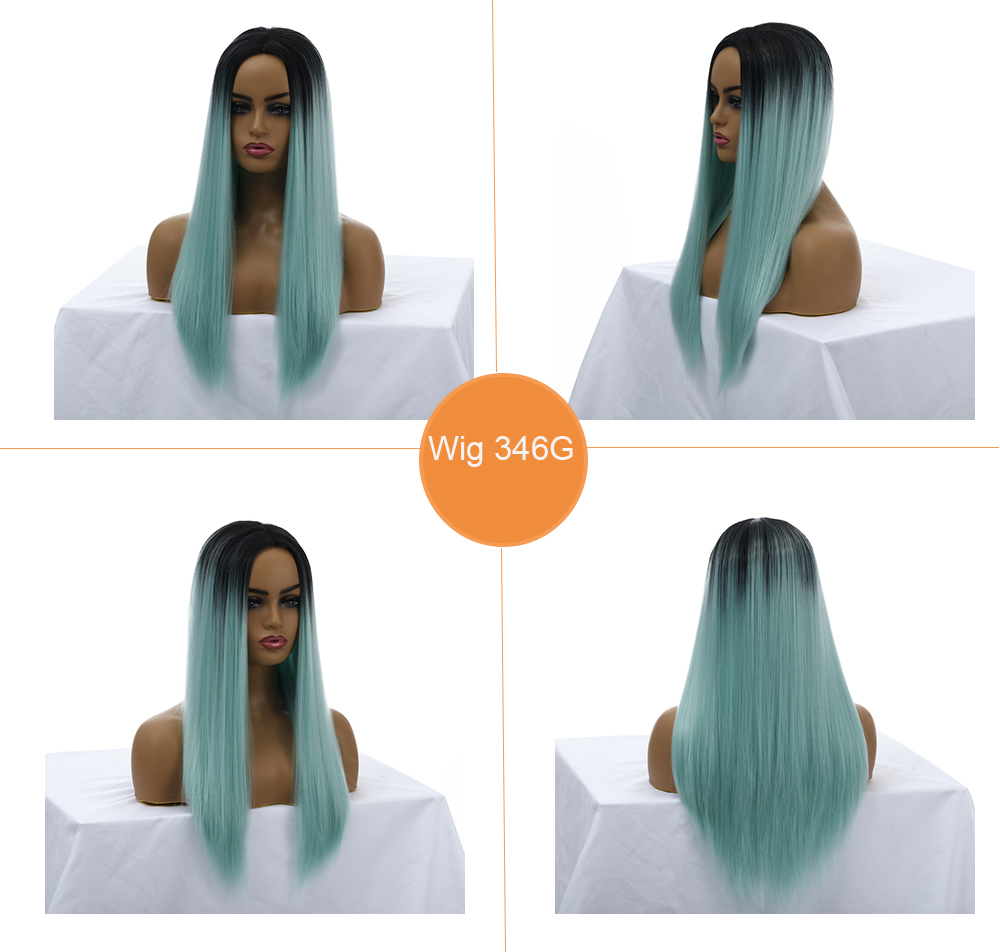 SU ESTILO, proveedor de pelucas de China Venta al por mayor Peluca larga y recta Parte media Color Ombre Sintético-SU ESTILO, pelucas sintéticas extensión de cabello sintético