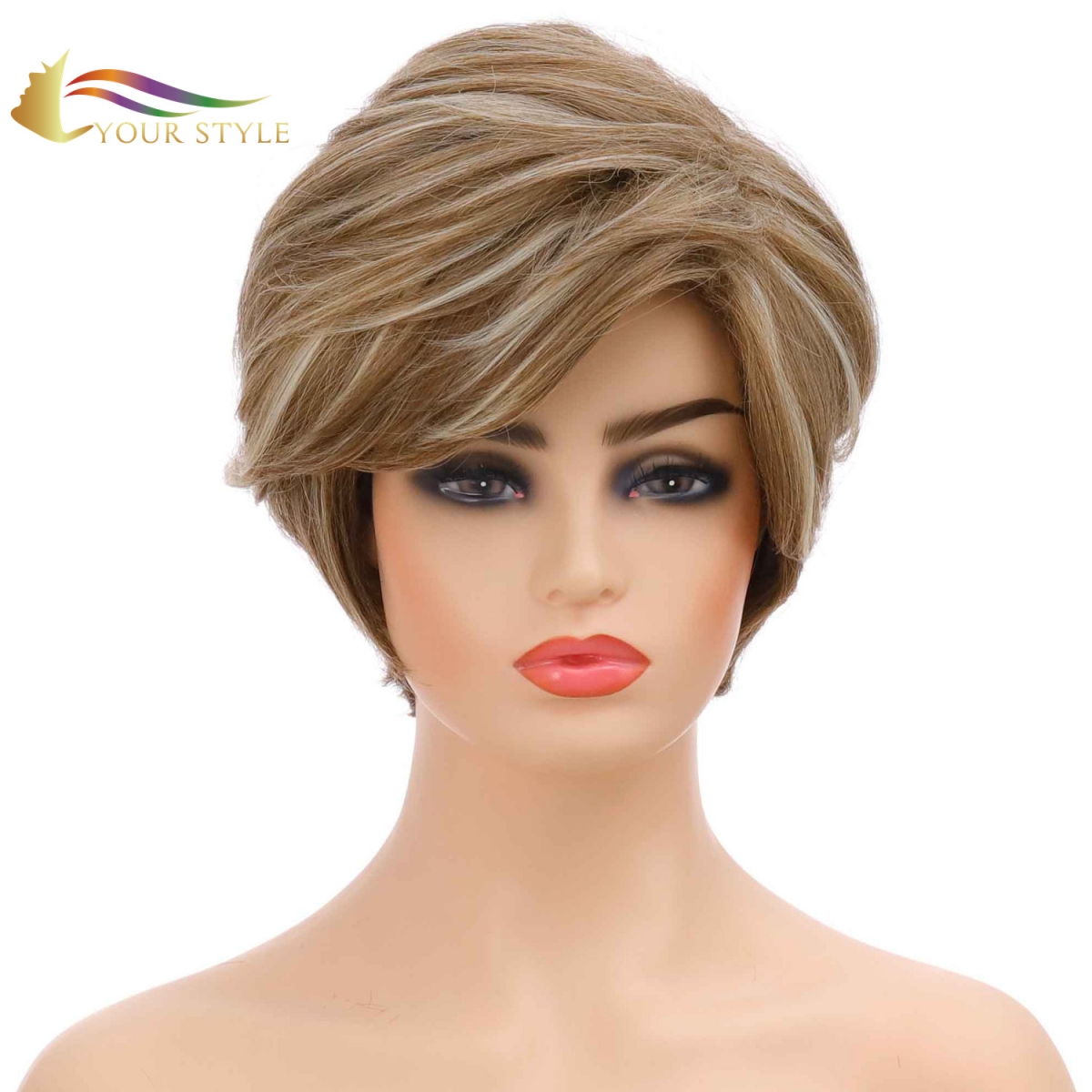 STYLE YOUR , Hair Wig Suppliers China Short Peruks For Women Short Haircuts Hairstyle Synthetic-YOUR STYLE, perukên sentetîk dirêjkirina porê sentetîk