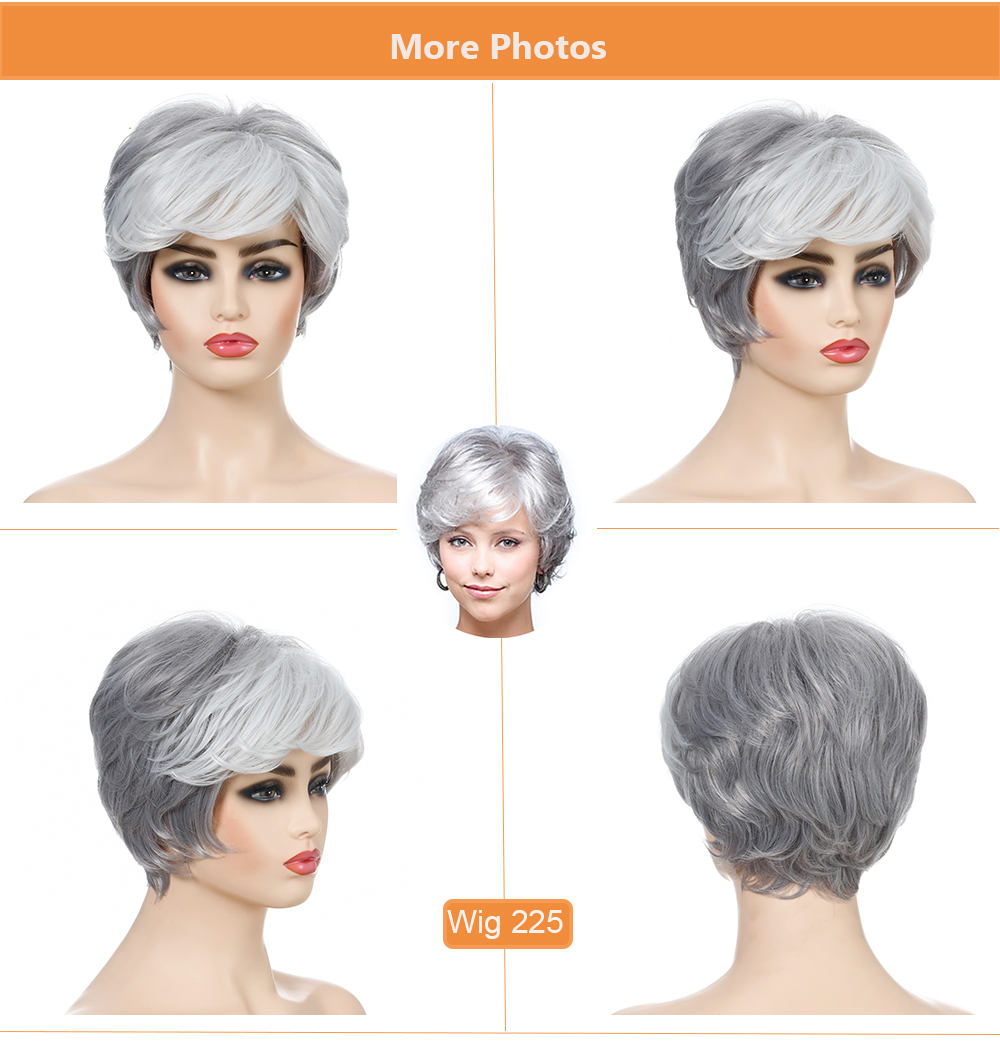 YOUR STYLE , Wig Wholesalers in China Short Haircuts For Grey Hair Synthetic Short Natural Hair Cut-YOUR STYLE, սինթետիկ պարիկների սինթետիկ մազերի երկարացում