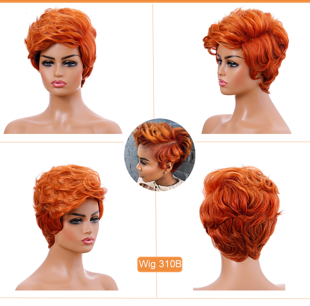 YOUR STYLE, Wholesale Synthetic Wig Vendors Hair Wig Suppliers China Short Hair Wig Orange Silver-YOUR STYLE, synthetic wigs synthetic hair extension