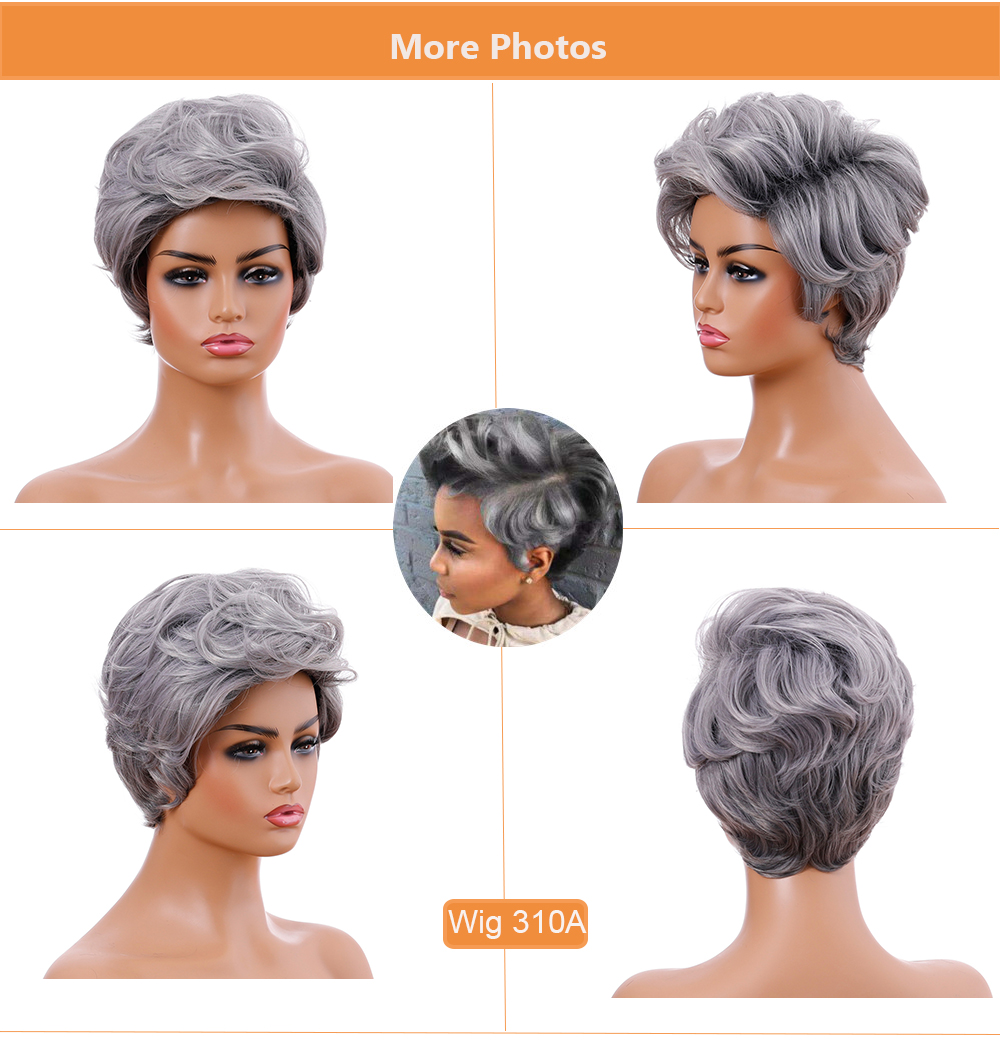 YOUR STYLE, Wholesale Synthetic Wig Vendors Hair Wig Suppliers China Short Hair Wig Orange Silver-YOUR STYLE, synthetic wigs synthetic hair extension