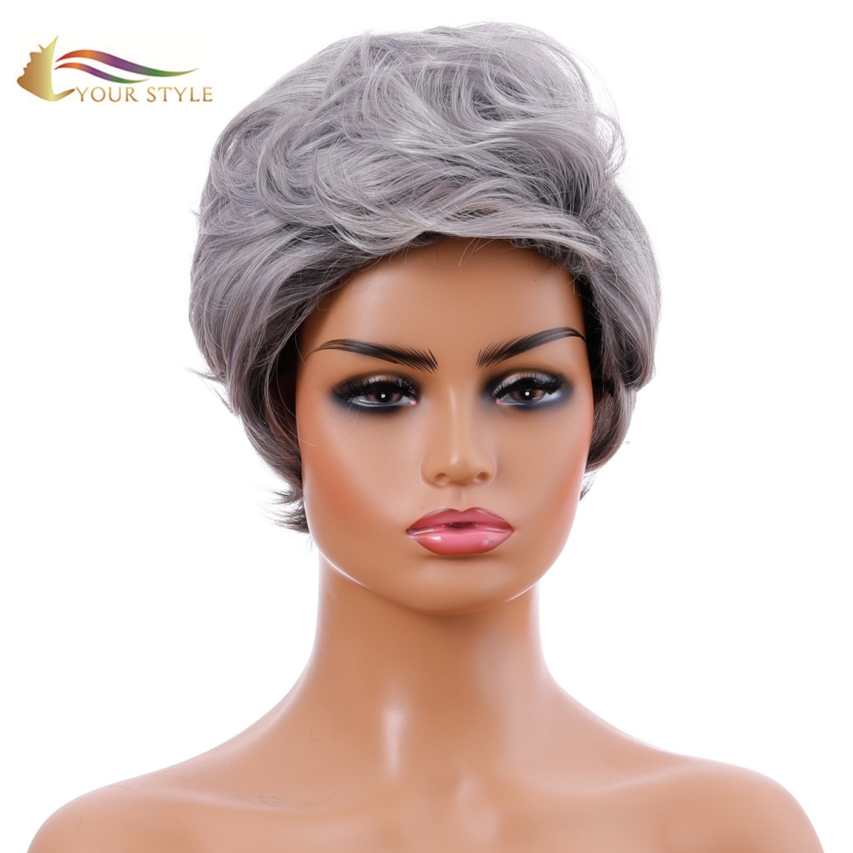 YOUR STYLE, Wholesale Synthetic Wig Vendors Hair Wig Suppliers China Short Hair Wig Orange Silver-YOUR STYLE, synthetic wigs synthetic hair extension