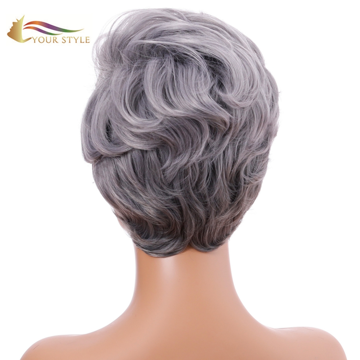 YOUR STYLE, Wholesale Synthetic Wig Vendors Hair Wig Suppliers China Short Hair Wig Orange Silver-YOUR STYLE, synthetic wigs synthetic hair extension