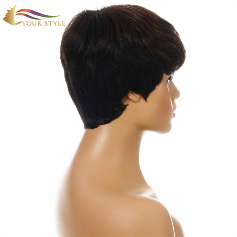 YOUR STYLE , Wholesale Synthetic Wig Vendors Short Wigs For Women Short Pixie Wig With Bangs-YOUR STYLE, synthetic wigs synthetic hair extension