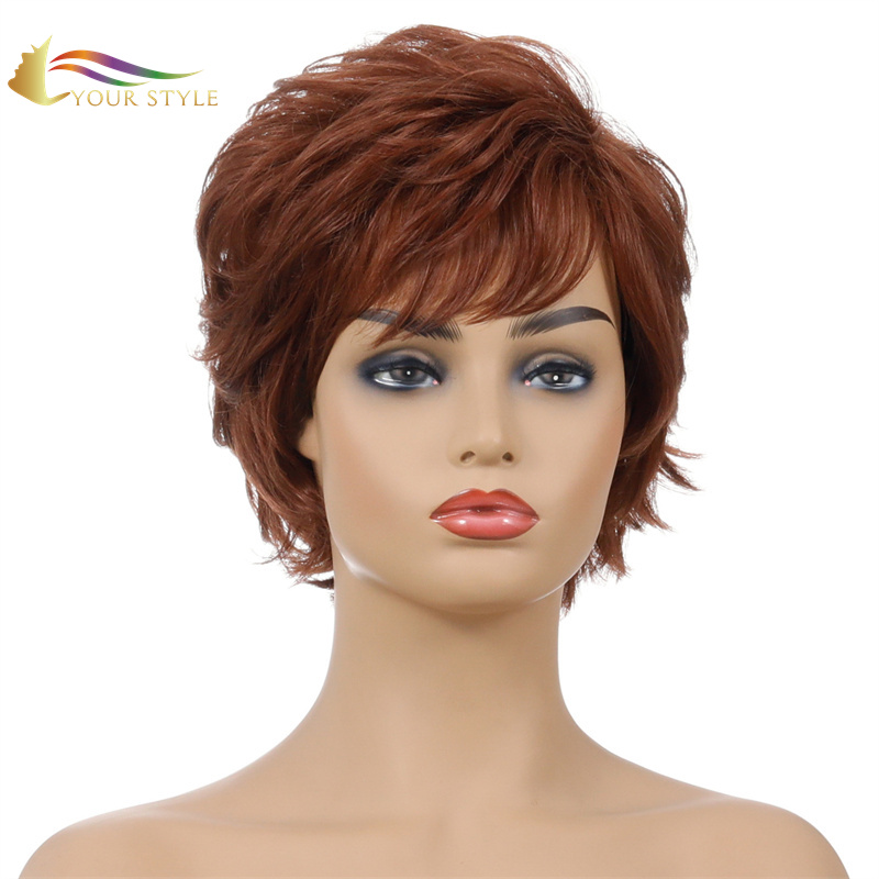 YUOR STYLE , Wig Wholesalers muChina Short Pixie Wig Hairstyles Short Wig Auburn-YAKO STYLE, synthetic wigs synthetic hair extension.