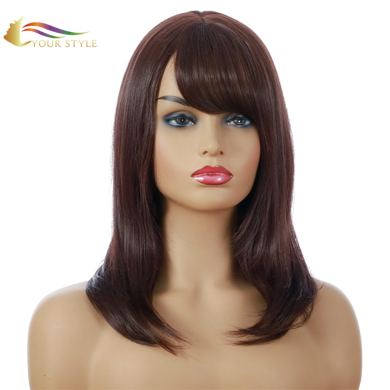 YOUR STYLE , High Quality Synthetic Wig Suppliers Long Straight Wig With Bangs-YOUR STYLE, synthetic wigs synthetic hair extension