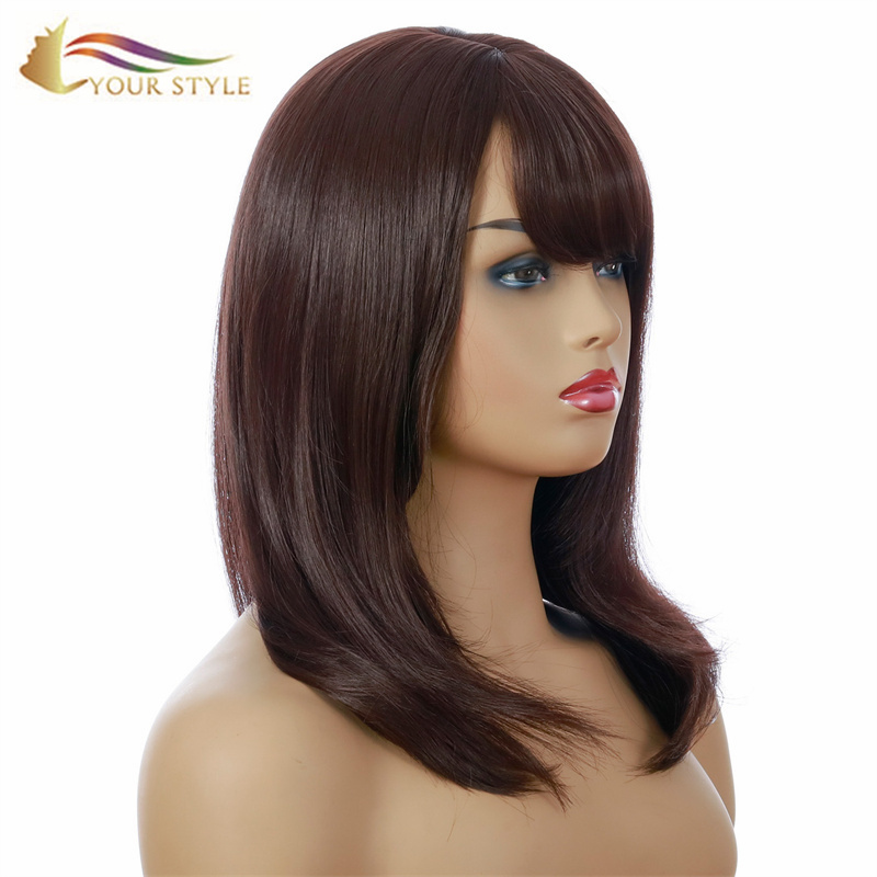 YOUR STYLE , High Quality Synthetic Wig Suppliers Long Straight Wig With Bangs-YOUR STYLE, synthetic wigs synthetic hair extension