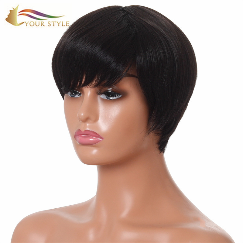 YOUR STYLE , Wholesale Synthetic Wig Vendors Short Wigs for Black Women Short Pixie Afro Wig-YOUR STYLE, synthetic wigs synthetic hair extension