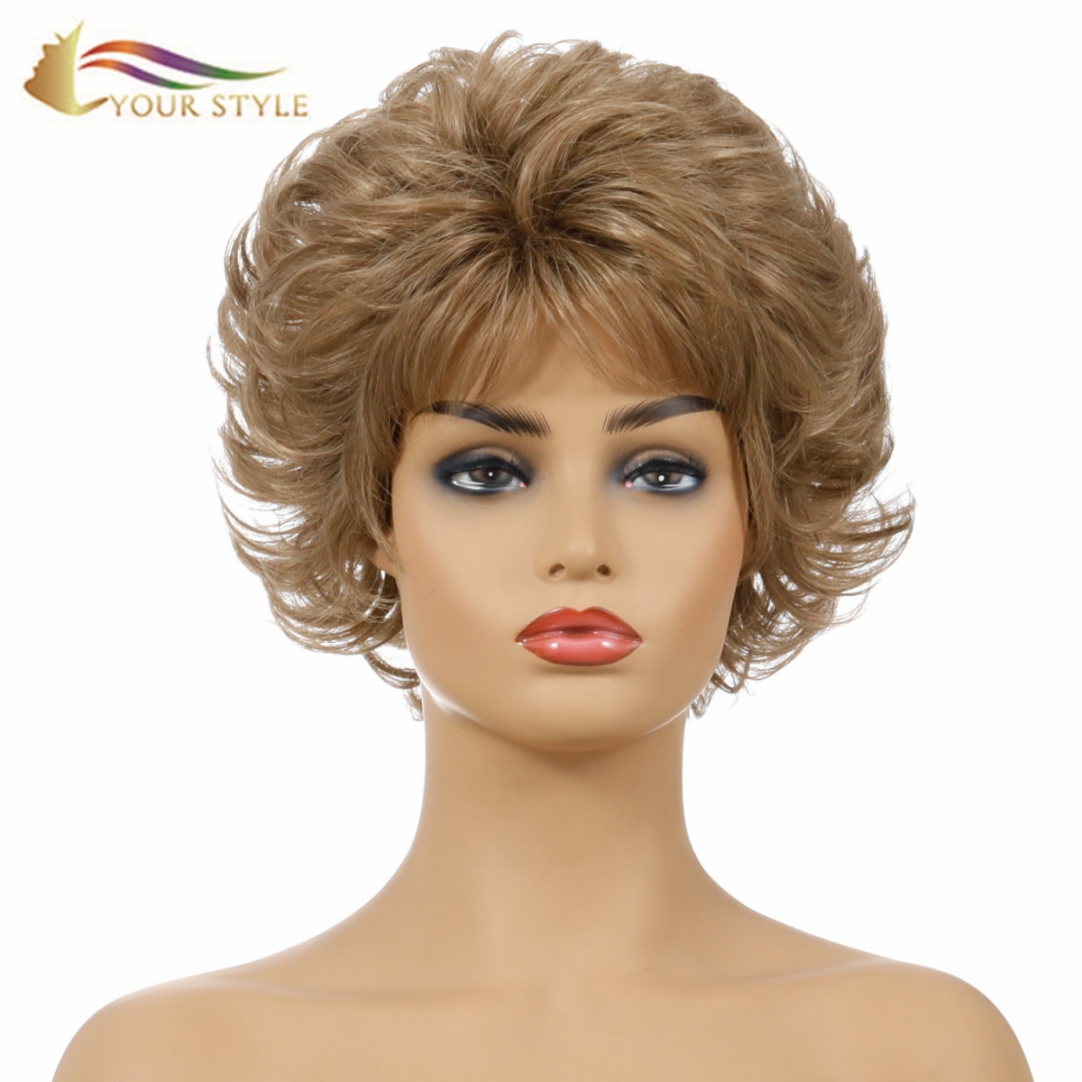 IYONG STYLE , Maikling Bob Wig Body Wave Para sa Puting Babae Dami BOB Wig Ginger Blonde Female Wig Para sa Maikling Buhok-IYONG ESTYO, synthetic wigs synthetic hair extension