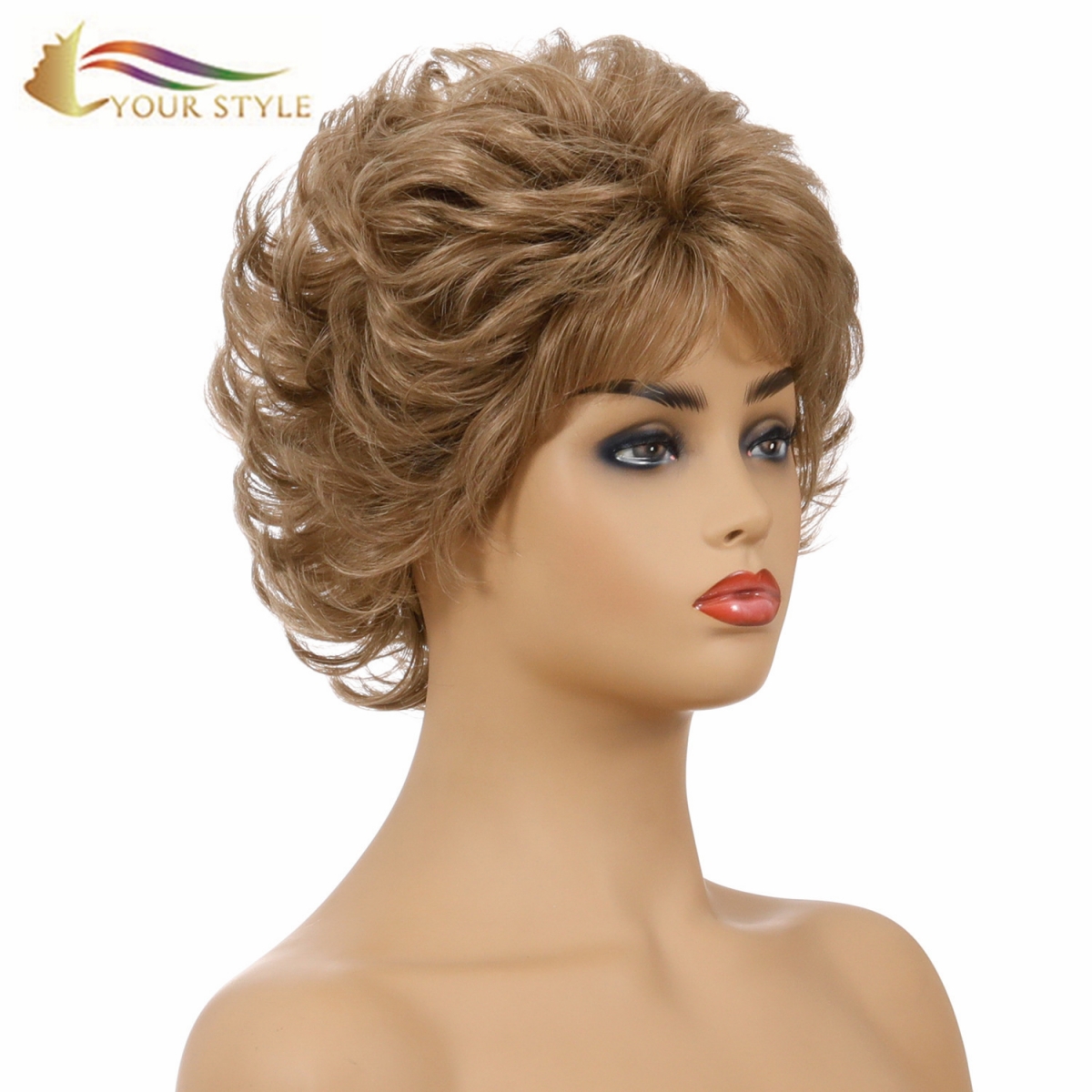 IYONG STYLE , Maikling Bob Wig Body Wave Para sa Puting Babae Dami BOB Wig Ginger Blonde Female Wig Para sa Maikling Buhok-IYONG ESTYO, synthetic wigs synthetic hair extension