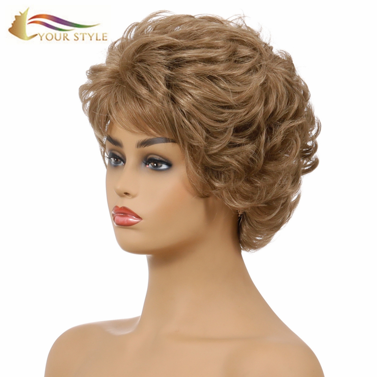 IYONG STYLE , Maikling Bob Wig Body Wave Para sa Puting Babae Dami BOB Wig Ginger Blonde Female Wig Para sa Maikling Buhok-IYONG ESTYO, synthetic wigs synthetic hair extension