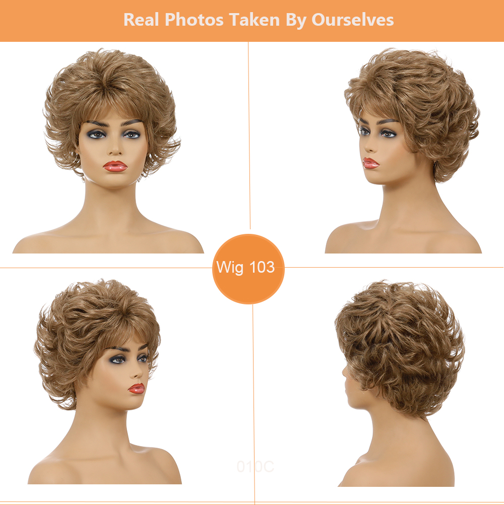 IYONG STYLE , Maikling Bob Wig Body Wave Para sa Puting Babae Dami BOB Wig Ginger Blonde Female Wig Para sa Maikling Buhok-IYONG ESTYO, synthetic wigs synthetic hair extension