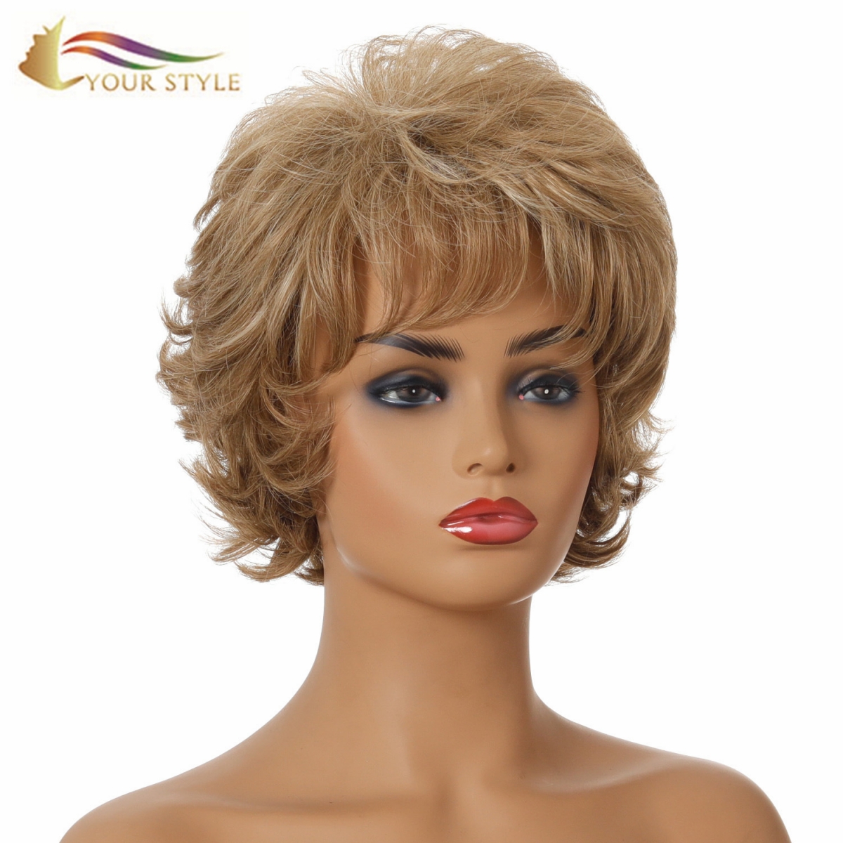 IYONG STYLE , Maikling Bob Wig Body Wave Para sa Puting Babae Dami BOB Wig Ginger Blonde Female Wig Para sa Maikling Buhok-IYONG ESTYO, synthetic wigs synthetic hair extension