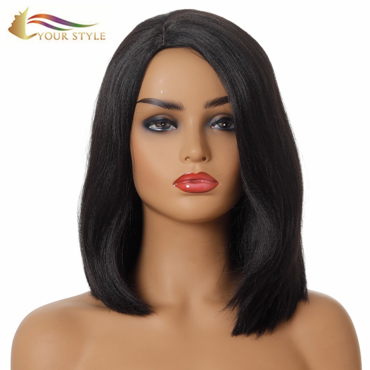 MOKHOA OA HAO , Wig Wholesalers in China Straight Wig Medium Length For Afro Black Women Ladies White Women Black-StyLE HAO, synthetic wigs synthetic hair extension