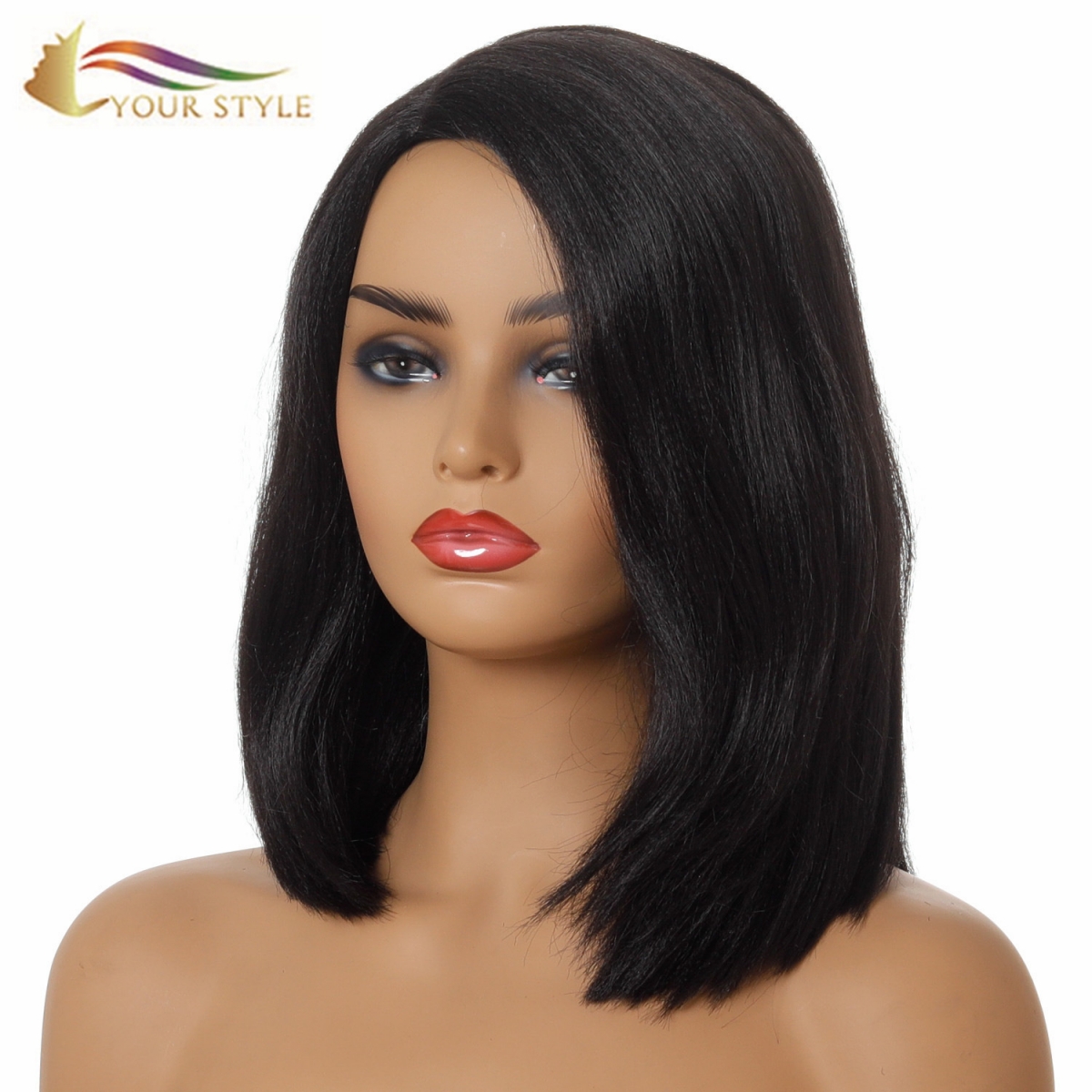 MOKHOA OA HAO , Wig Wholesalers in China Straight Wig Medium Length For Afro Black Women Ladies White Women Black-StyLE HAO, synthetic wigs synthetic hair extension