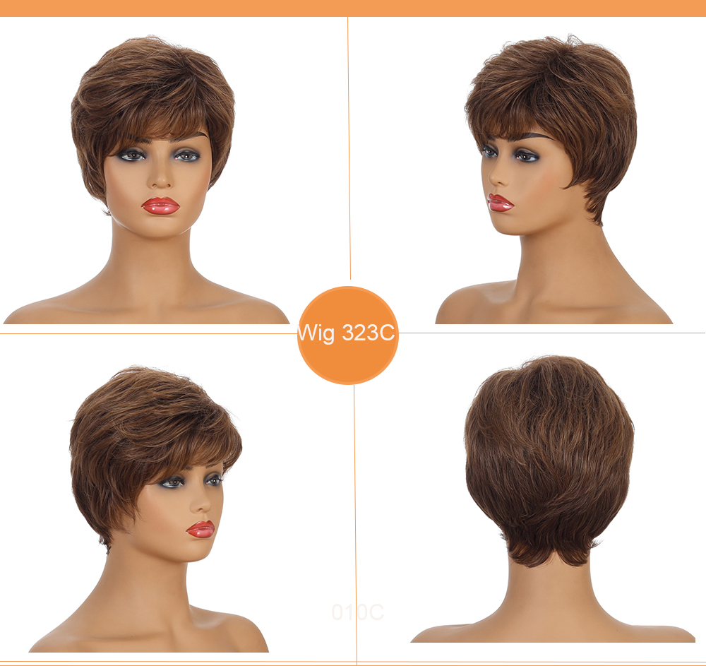 YOUR STYLE , Wholesale Short Pixie Cut Wig Styles Short Hairstyles Wigs For Women Short Haircut With Bangs Synthetic Wig Afro-YOUR STYLE, synthetic wigs synthetic hair extension