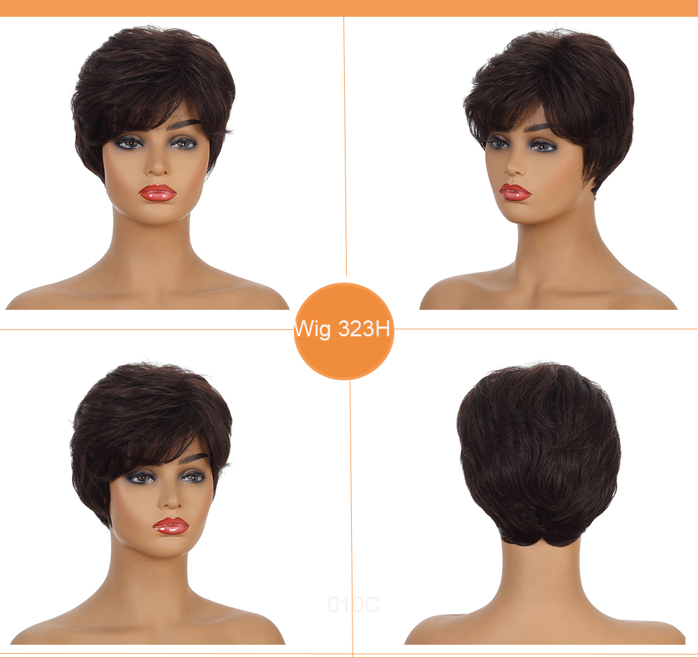 YOUR STYLE, Wholesale Koarte Pixie Cut Pruik Styles Koarte Hairstyles Pruiken Foar Dames Koarte Kapsel Mei Bangs Syntetyske Pruik Afro-YOUR STYLE, syntetyske pruiken syntetyske hierferlinging