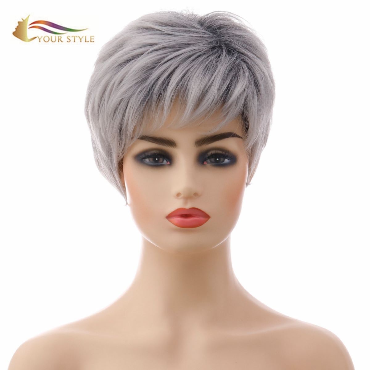 YOUR STYLE , Wig Wholesaler Short Wig Pixie Cut Wigs With Bangs Ladies Wigs For White Women Short Hair Female Wig-YOUR STYLE, synthetic wigs synthetic hair extension