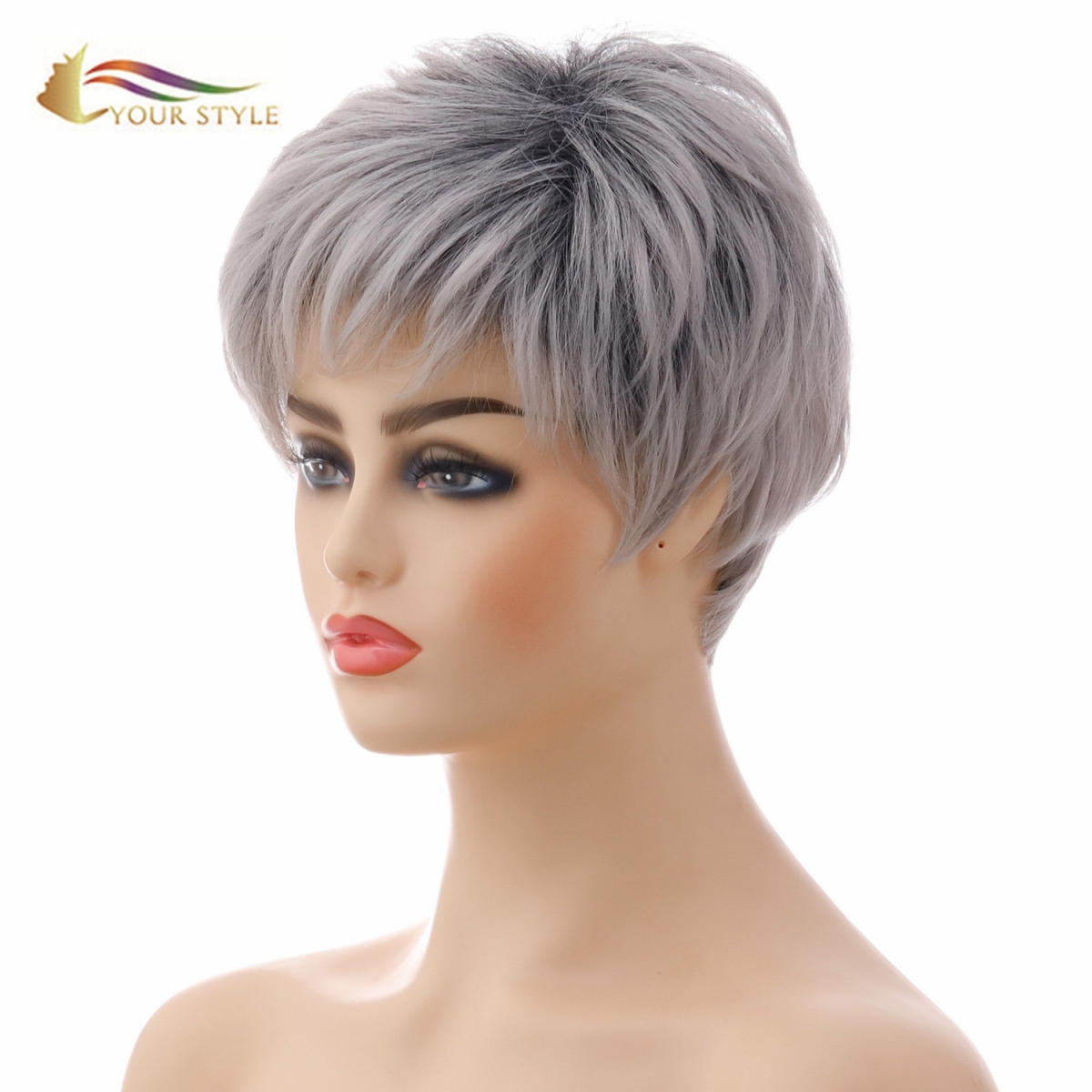 YOUR STYLE , Wig Wholesaler Short Wig Pixie Cut Wigs With Bangs Ladies Wigs For White Women Short Hair Female Wig-YOUR STYLE, synthetic wigs synthetic hair extension