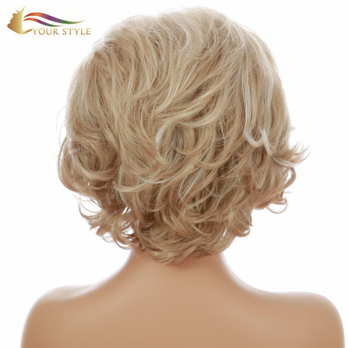 YOUR STYLE , Wig Exporters China Short Blonde Haircut Wig Bob Wig With Bangs-YOUR STYLE, synthetic wigs synthetic hair extension