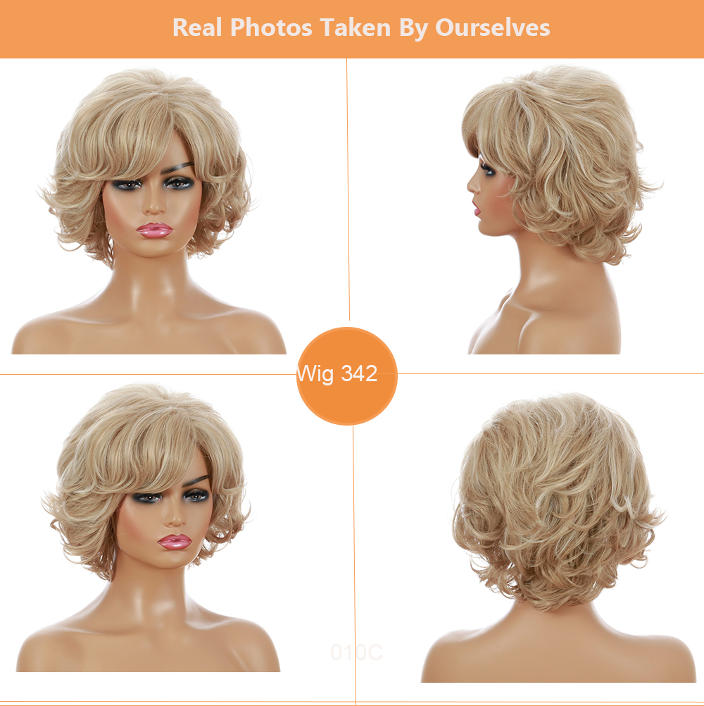 YOUR STYLE , Wig Exporters China Short Blonde Haircut Wig Bob Wig With Bangs-YOUR STYLE, synthetic wigs synthetic hair extension