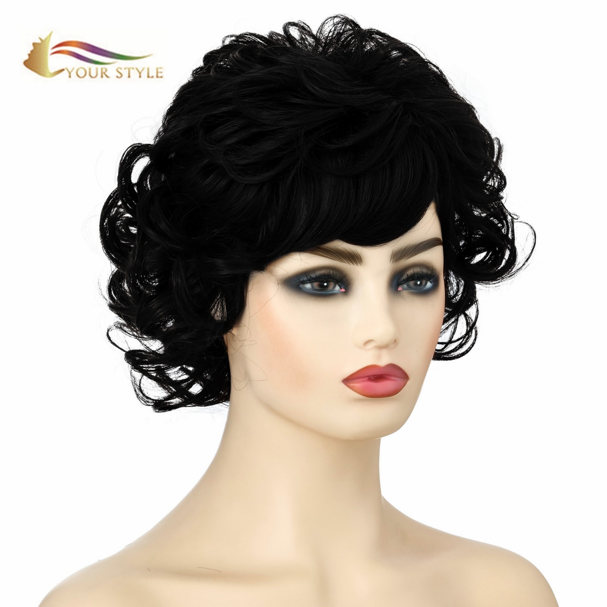 YOUR STYLE ,High Quality Synthetic Wig Suppliers Short Bob Wig With Bangs Short Wig Afro-YOUR STYLE, synthetic wigs synthetic hair extension