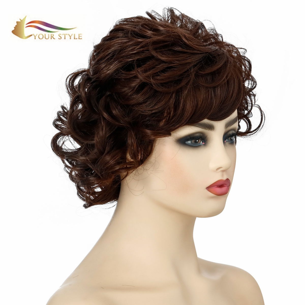 YOUR STYLE ,High Quality Synthetic Wig Suppliers Short Bob Wig With Bangs Short Wig Afro-YOUR STYLE, synthetic wigs synthetic hair extension