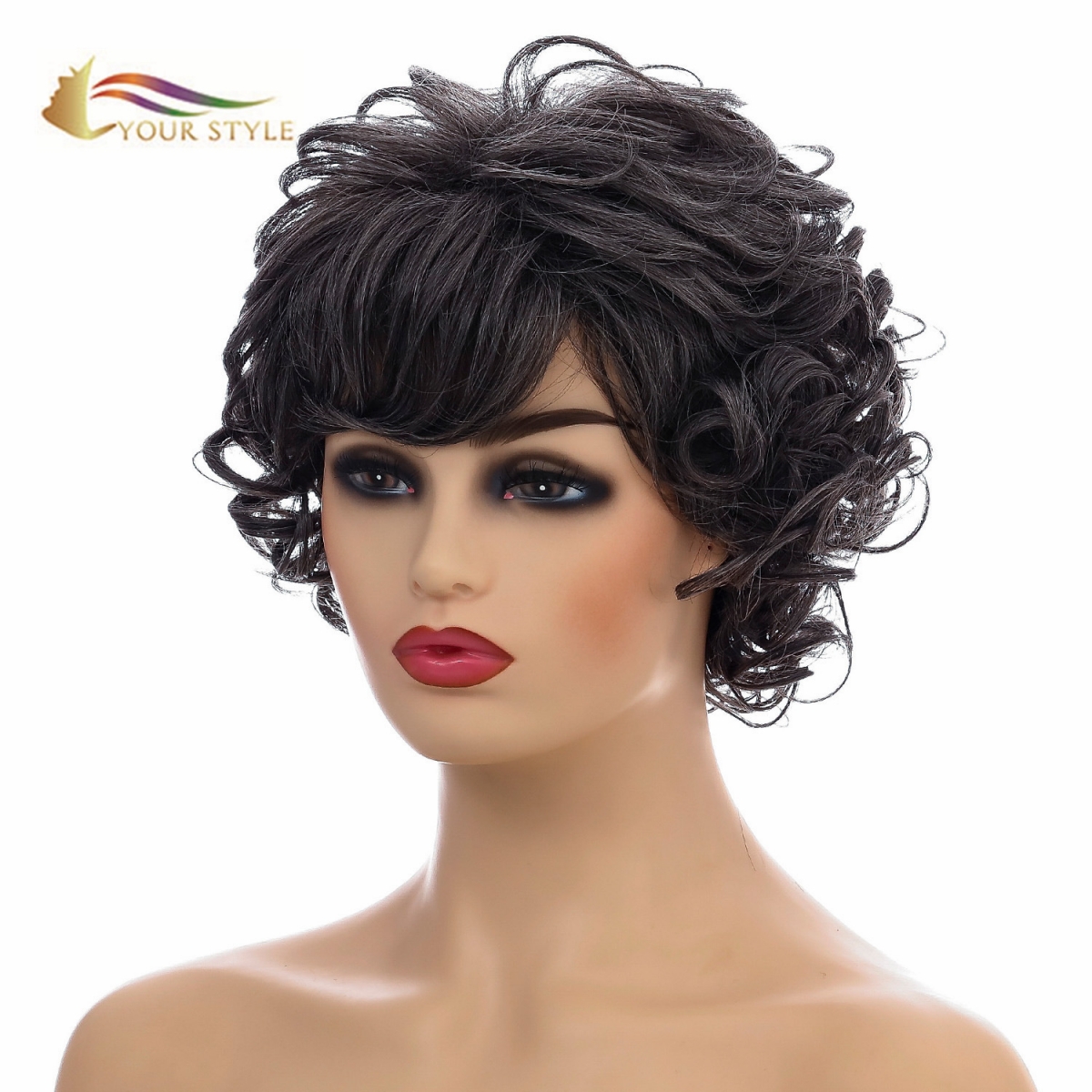 YOUR STYLE ,High Quality Synthetic Wig Suppliers Short Bob Wig With Bangs Short Wig Afro-YOUR STYLE, synthetic wigs synthetic hair extension