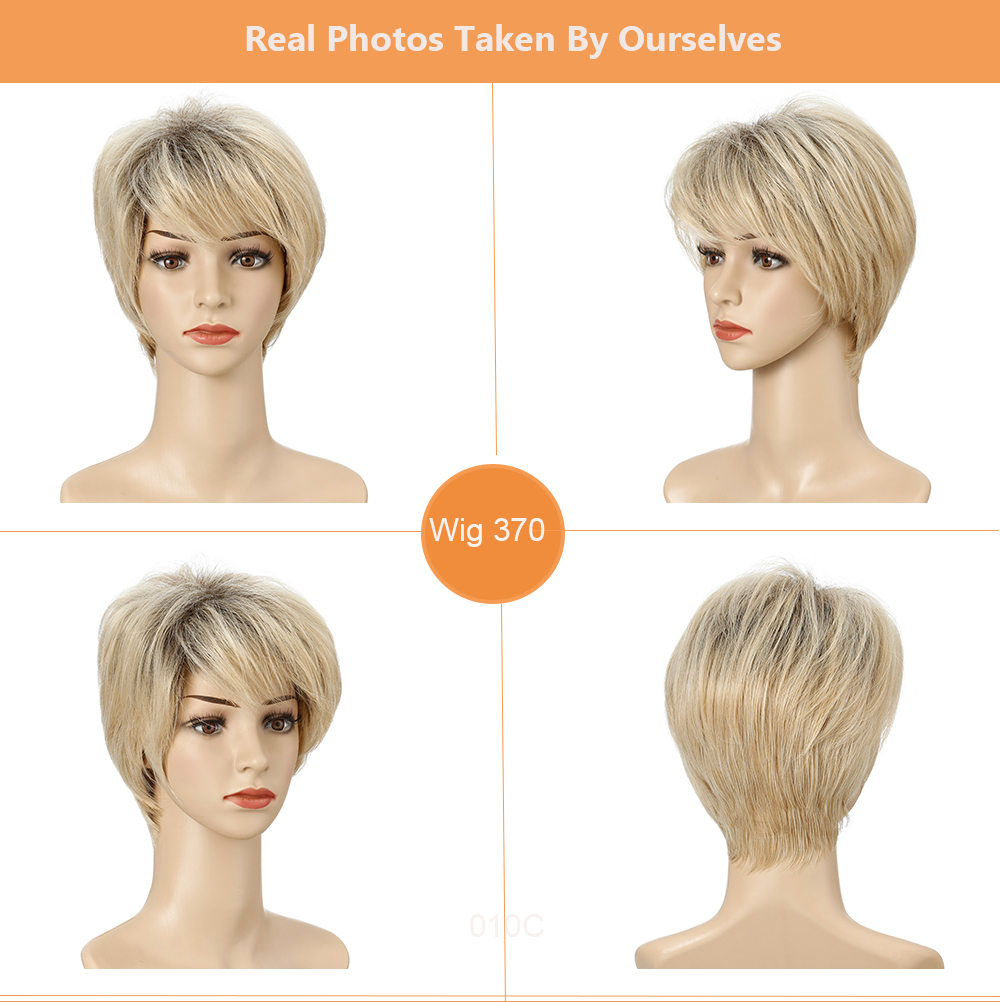 GAYA ANDA, Grosir Wig Sintetis Pendek Pixie Blonde Wig Potongan Rambut Pendek Untuk Wanita-GAYA ANDA, wig sintetis ekstensi rambut sintetis