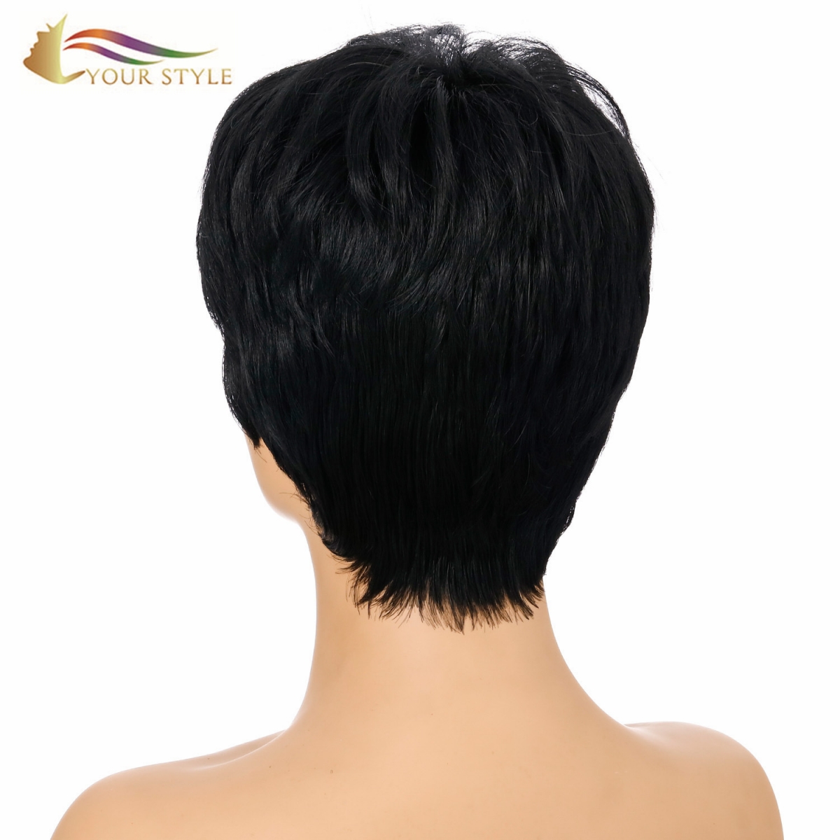 YOUR STYLE , Wig Vendors in China Black Short Wig With Bangs Short Haircuts For Women-YOUR STYLE, synthetic wigs synthetic hair extension