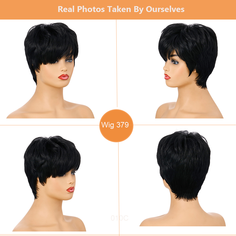 YOUR STYLE , Wig Vendors in China Black Short Wig With Bangs Short Haircuts For Women-YOUR STYLE, synthetic wigs synthetic hair extension