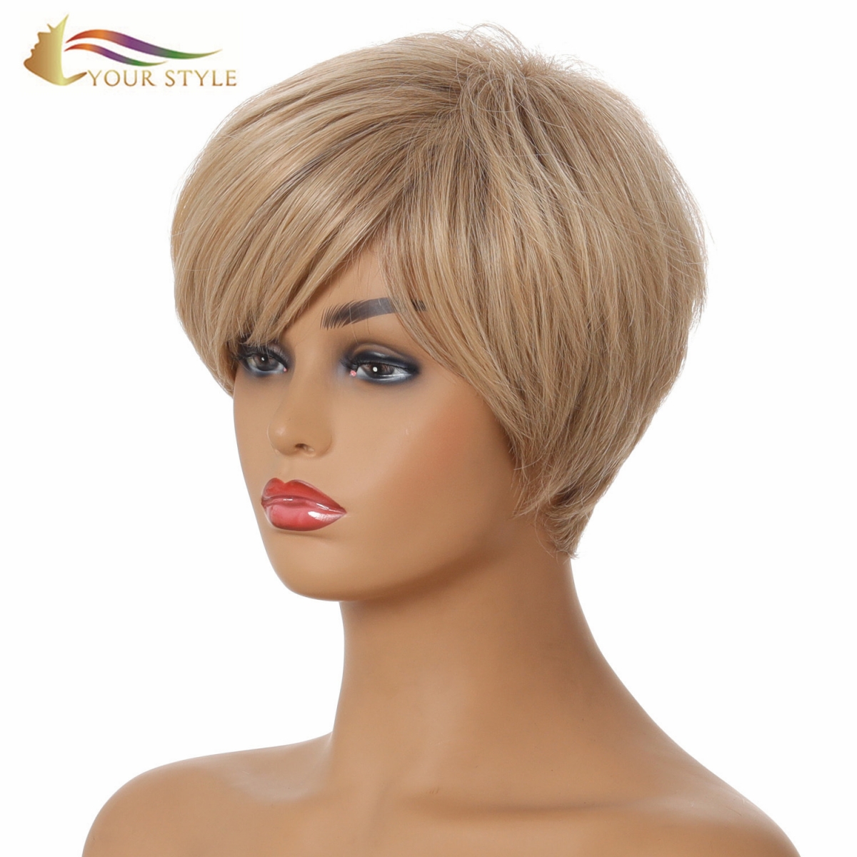 YOUR STYLE , Wig Dealer Hair Vendor Short Wigs For Women Short Haircuts Hairstyle  Bob Wig With Side Part-YOUR STYLE, synthetic wigs synthetic hair extension