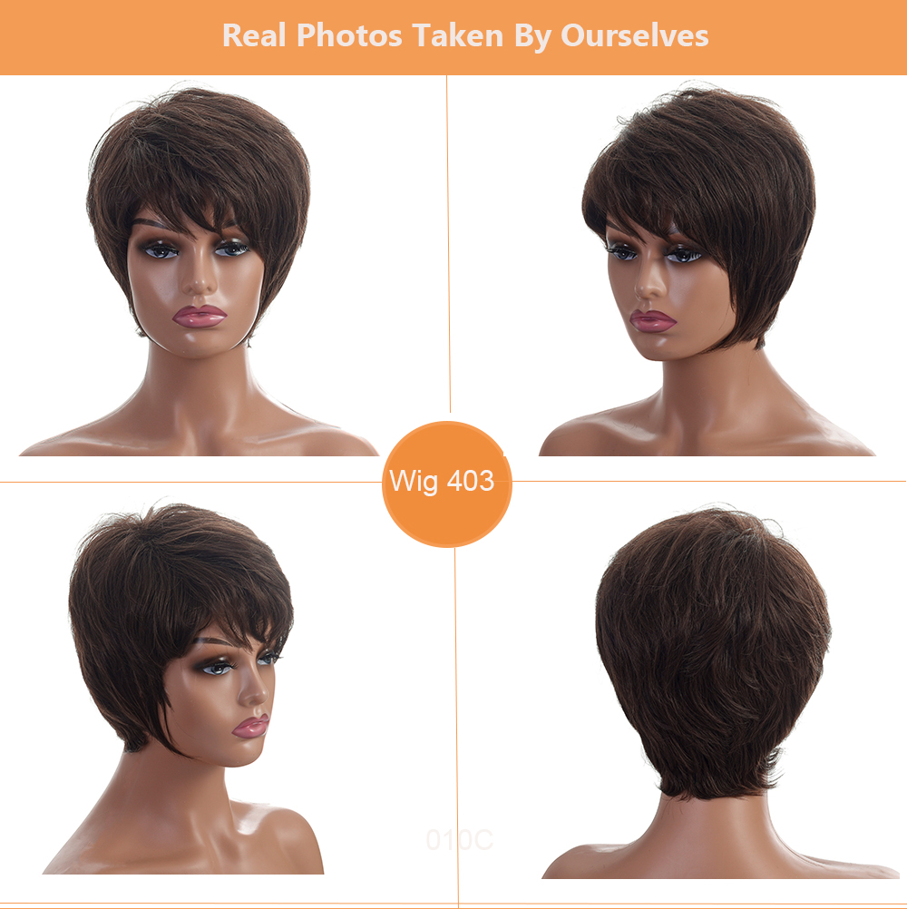 YOUR STYLE , Hot Hair Wig Suppliers Synthetic Short Pixie Wigs Short Haircuts For Women Hairstyles With Highlights Short Hair Wig Female Wigs For Short Hair Honey Brown-YOUR STYLE, synthetic wigs synthetic hair extension