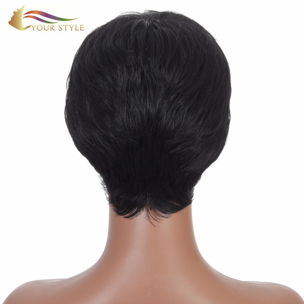 YOUR STYLE , Hair Suppliers in China Synthetic Short Wigs For Black Women African American Short Pixie Afro Wig Black Hair Short Hairstyle-YOUR STYLE, synthetic wigs synthetic hair extension