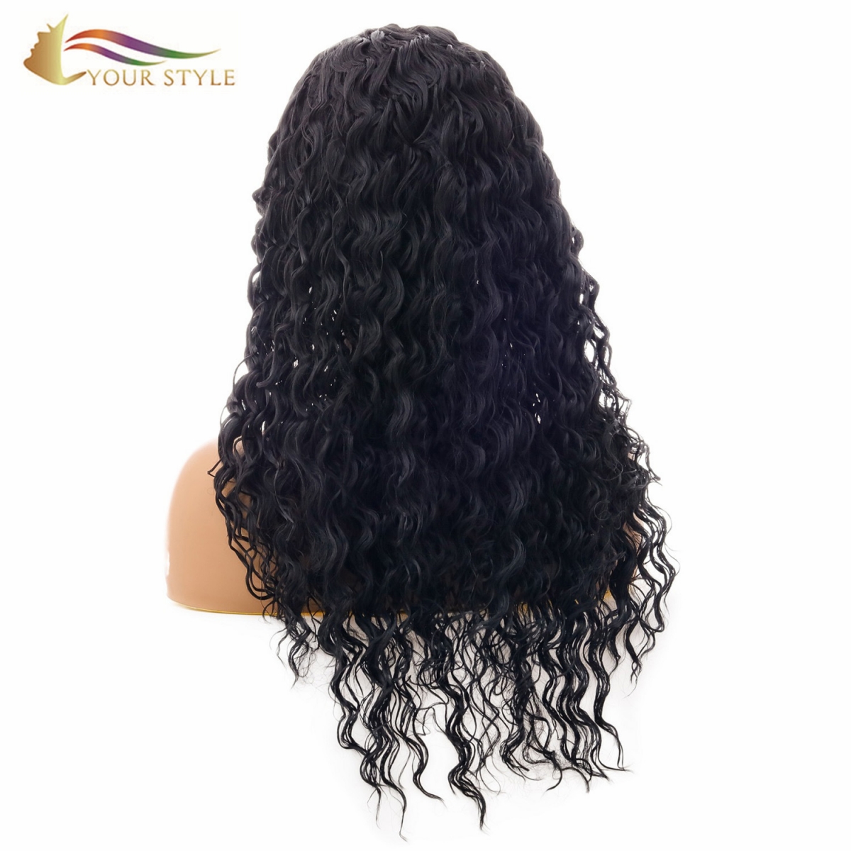 YOUR STYLE , Wholesale Long Wig No Bangs Long Black Curly Wig Fancy Dress Afro Wig Synthetic-YOUR STYLE, synthetic wigs synthetic hair extension