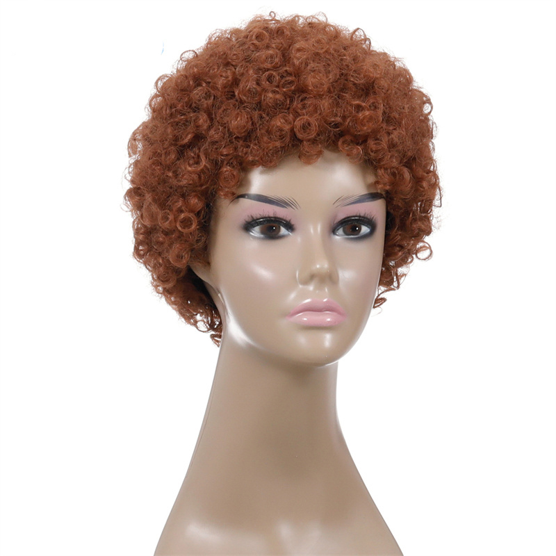 YOUR STYLE , Synthetic Short Wig Afro Kinky Curly Wig Short Haircuts For  Ginger Black Hair Hiaructs Female Wigs For Short Hair-YOUR STYLE, synthetic wigs synthetic hair extension