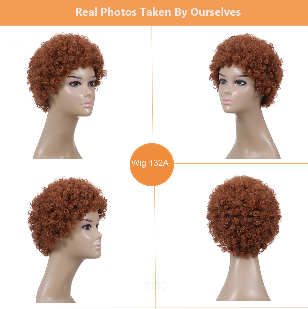 YOUR STYLE , Synthetic Short Wig Afro Kinky Curly Wig Short Haircuts For  Ginger Black Hair Hiaructs Female Wigs For Short Hair-YOUR STYLE, synthetic wigs synthetic hair extension