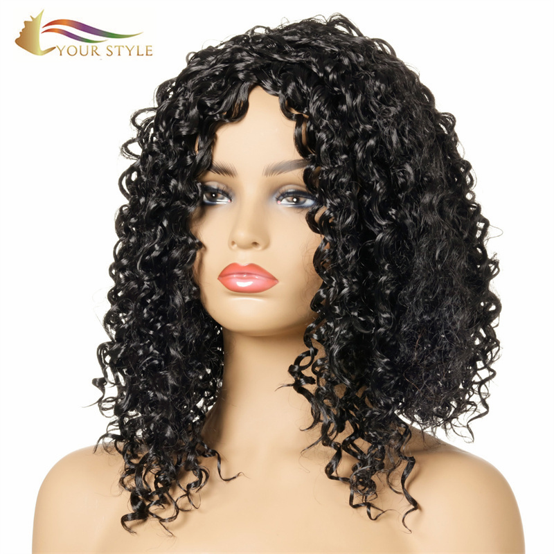 YOUR STYLE , Synthetic Afro Wig Short Curly Wig Afro Wigs For African American Women Girls Ladies Cosplay-YOUR STYLE, synthetic wigs synthetic hair extension