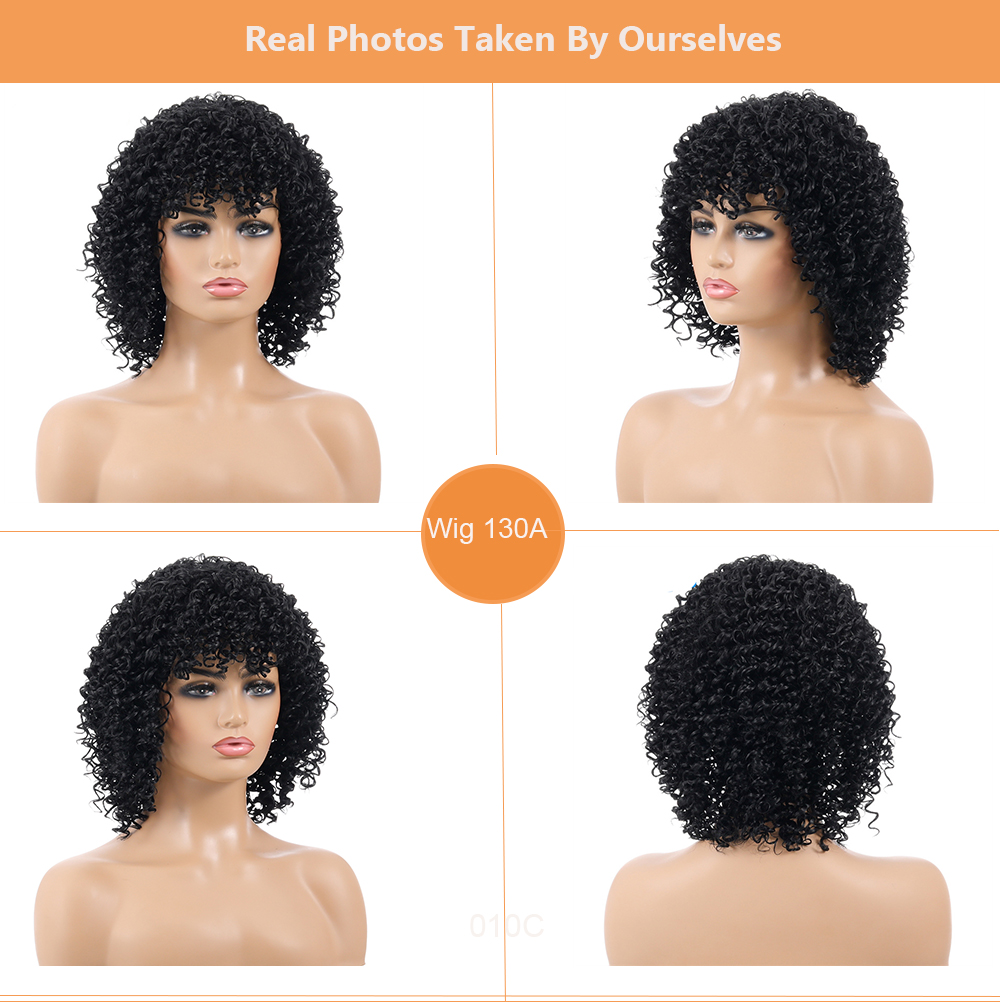 YOUR STYLE, Wholesale Syntetyske Koarte Kinky Curly Bob Pruik Swarte frou Afro-Amerikaanske Afro-Wig Koarte kapsel mei dik hier-YOUR STYLE, syntetyske pruiken syntetyske hierferlinging