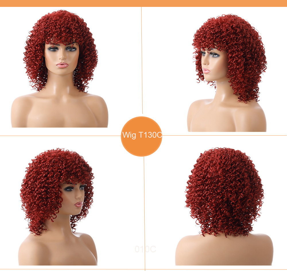 GAYA ANDA , Grosir Sintetis Pendek Kinky Curly Bob Wig Awéwé Hideung Afrika Amérika Afro Wig Potongan Rambut Pendek Sareng Rambut Kandel-GAYA anjeun, wig sintétik ekstensi rambut sintétik