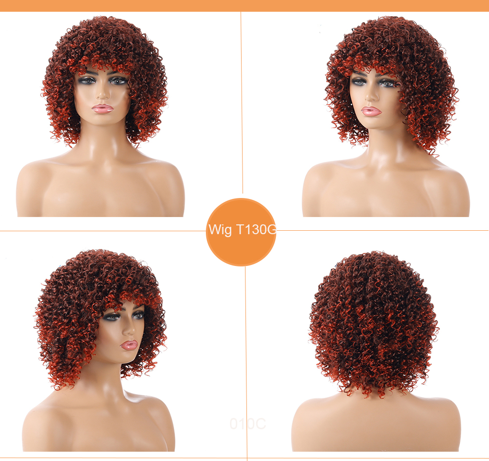 YOUR STYLE, Wholesale Syntetyske Koarte Kinky Curly Bob Pruik Swarte frou Afro-Amerikaanske Afro-Wig Koarte kapsel mei dik hier-YOUR STYLE, syntetyske pruiken syntetyske hierferlinging