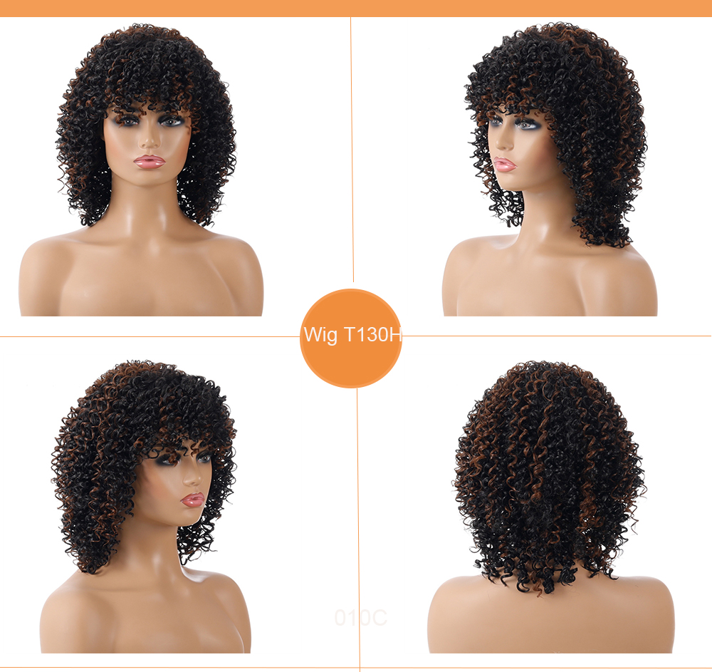 GAYA ANDA , Grosir Sintetis Pendek Kinky Curly Bob Wig Awéwé Hideung Afrika Amérika Afro Wig Potongan Rambut Pendek Sareng Rambut Kandel-GAYA anjeun, wig sintétik ekstensi rambut sintétik