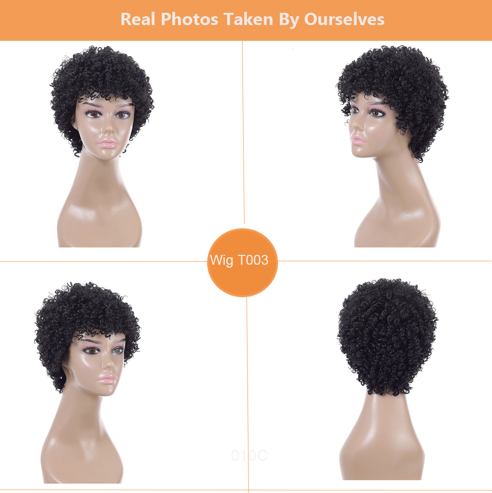 YOUR STYLE , Wholesale  Synthetic Short Wig Afro Kinky Curly Wig Short Haircuts For  Ginger Black Hair Hiaructs Female Wigs For Short Hair Black Women-YOUR STYLE, synthetic wigs synthetic hair extension