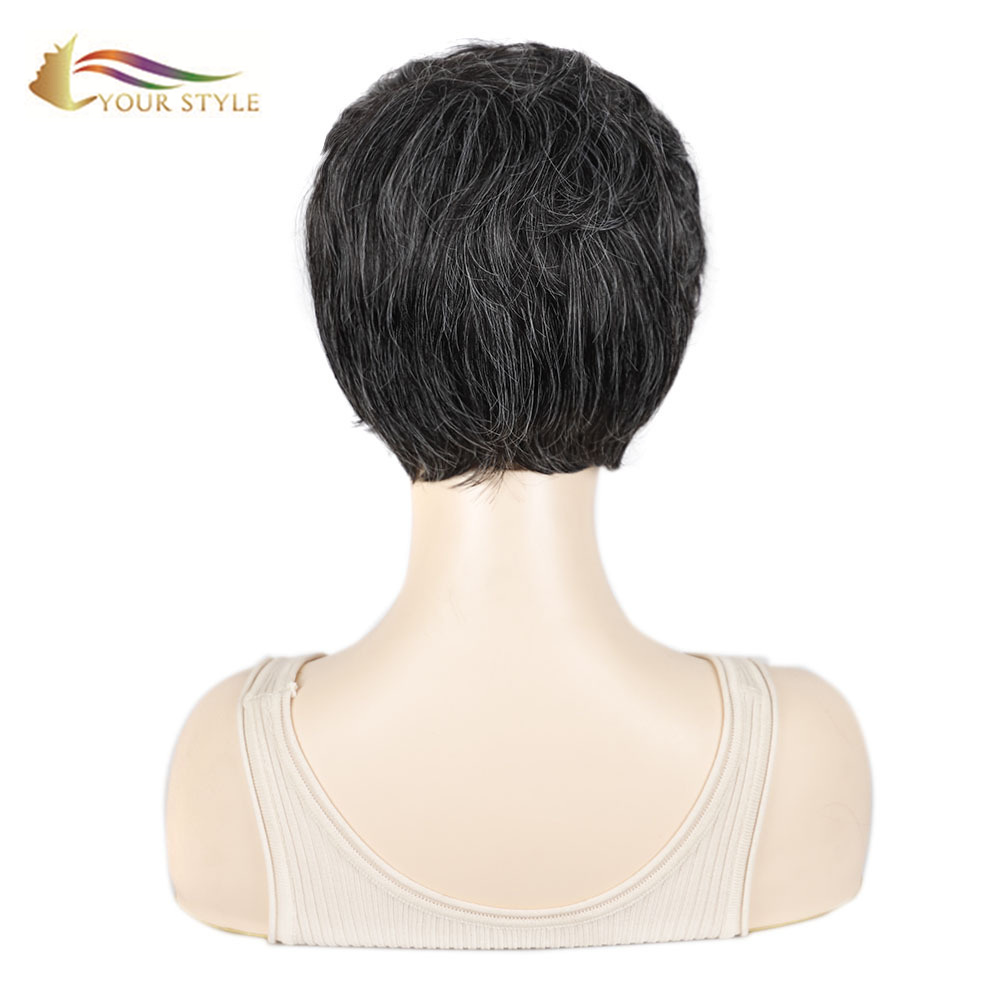 IYONG Estilo, Pakyawan Sintetikong Maikling Wig Para sa Babae Maikling Gupit na May Dami Sa Itaas Mga Gupit Pixie Wig Hairstyles Wave Wavy Female Afro Wig-YOUR STYLE, synthetic wigs synthetic hair extension