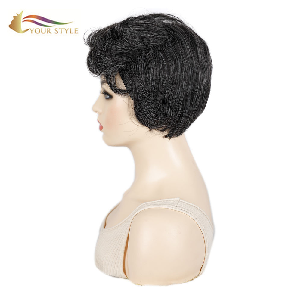 IYONG Estilo, Pakyawan Sintetikong Maikling Wig Para sa Babae Maikling Gupit na May Dami Sa Itaas Mga Gupit Pixie Wig Hairstyles Wave Wavy Female Afro Wig-YOUR STYLE, synthetic wigs synthetic hair extension