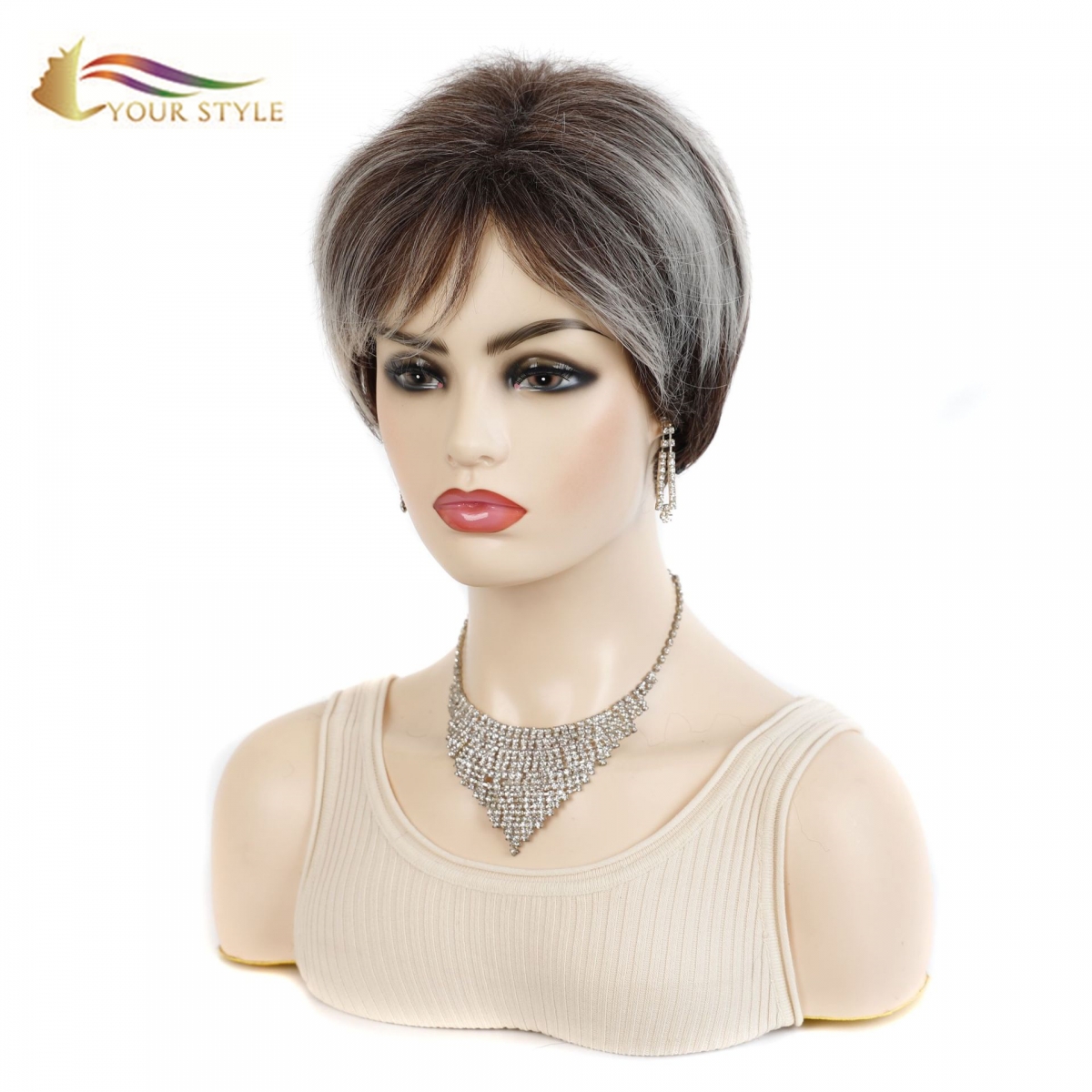 An stoidhle agad, wigs goirid synthetigeach mòr-reic dha boireannaich gearradh fuilt goirid stoidhle fuilt Pixie Wig - DO stoidhle, wigs synthetigeach leudachadh fuilt synthetigeach