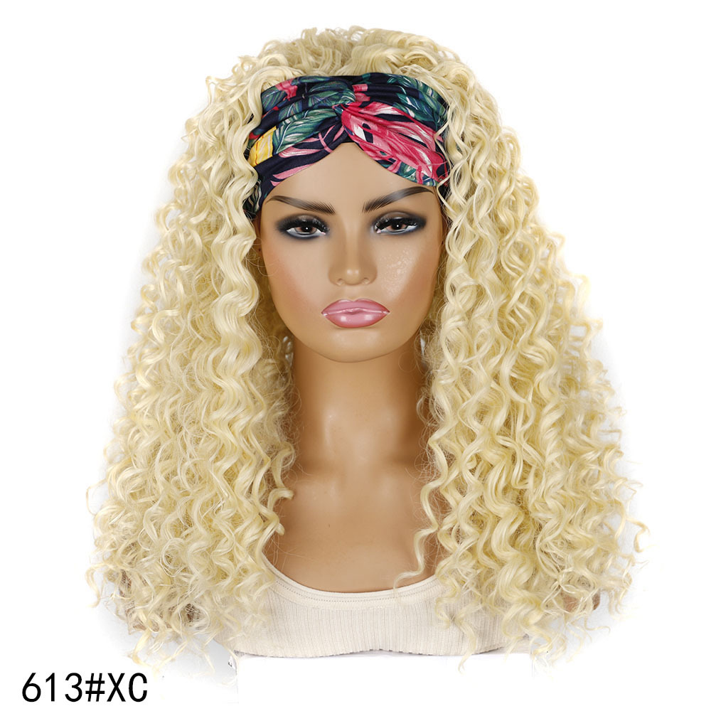 YOUR STYLE, Wholesale Synthetic Curly Headband Wig Loose Deep Wave Wig Black Blonde Light Brown Black Afro Wig Black Woman-YOUR STYLE, synthetic wigs synthetic hair extension