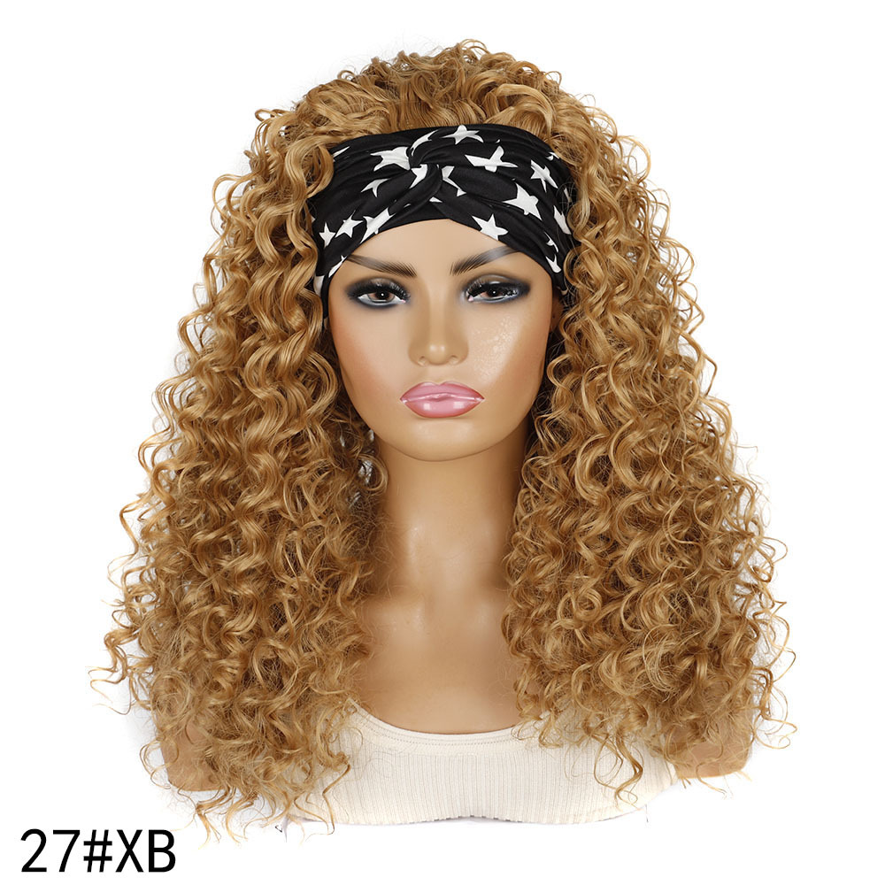 YOUR STYLE, Wholesale Synthetic Curly Headband Wig Loose Deep Wave Wig Black Blonde Light Brown Black Afro Wig Black Woman-YOUR STYLE, synthetic wigs synthetic hair extension