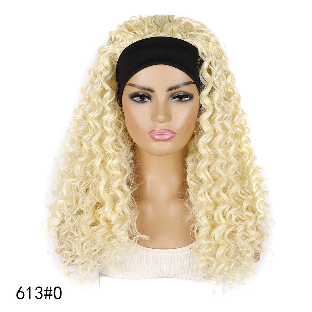 YOUR STYLE, Wholesale Synthetic Curly Headband Wig Loose Deep Wave Wig Black Blonde Light Brown Black Afro Wig Black Woman-YOUR STYLE, synthetic wigs synthetic hair extension